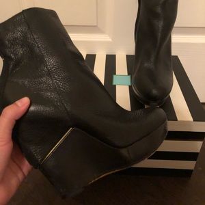 Sam Edelman Womens Boots Ankle Black Wedge Back